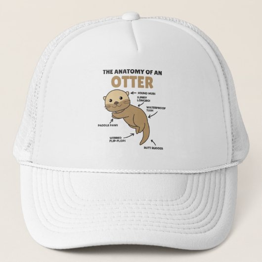 Anatomie eines Otters mit niedlicher Otter Truckerkappe (Vorderseite)