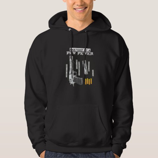 Anatomie eines Pew Pewer Ammo Gun Amendment Meme Hoodie (Vorderseite)