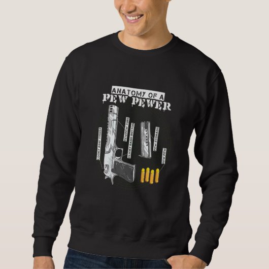 Anatomie eines Pew Pewer Ammo Gun Amendment Meme Sweatshirt (Vorderseite)