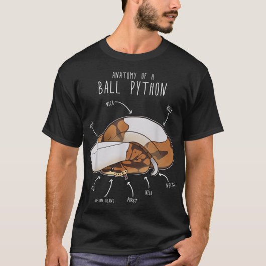 Anatomie eines Piebalds Python, Funny Reptile Sn T-Shirt (Vorderseite)