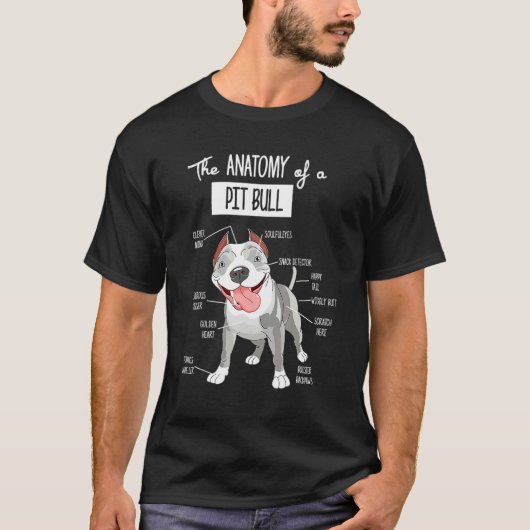 Anatomie eines Pitbull-Hundes T-Shirt (Vorderseite)