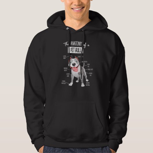 Anatomie eines Pitbullenhundes Hoodie (Vorderseite)