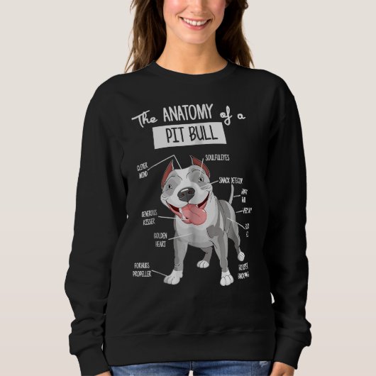 Anatomie eines Pitbullenhundes Sweatshirt (Vorderseite)