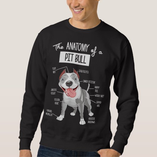 Anatomie eines Pitbullenhundes Sweatshirt (Vorderseite)