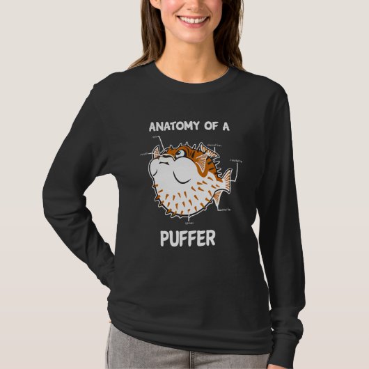 Anatomie eines Puffer Fish Funny T-Shirt (Vorderseite)
