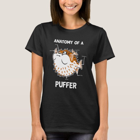 Anatomie eines Puffer Fish Funny T-Shirt (Vorderseite)