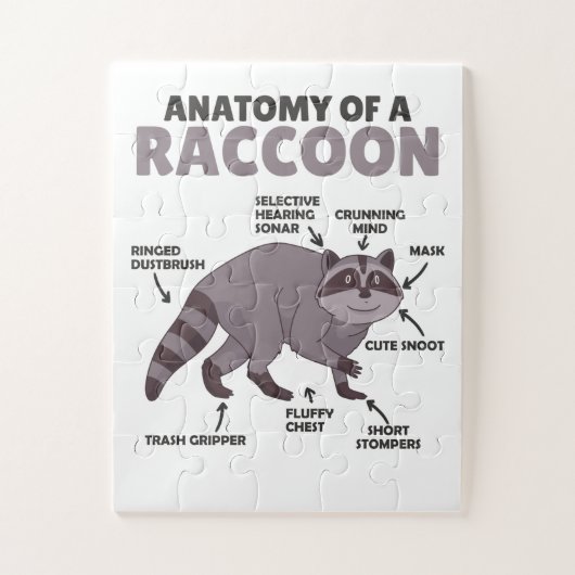 Anatomie eines Raccoon Puzzle (Vertikal)