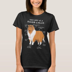 Anatomie eines rauen Collie Funny Dog Welpengesche T-Shirt