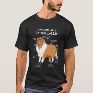 Anatomie eines rauen Collie Funny Dog Welpengesche T-Shirt