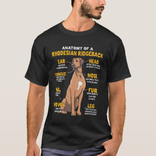 Anatomie eines rhodesischen Ridgebacks für Hunde T-Shirt