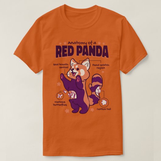 Anatomie eines roten Panda 1 T-Shirt (Design vorne)