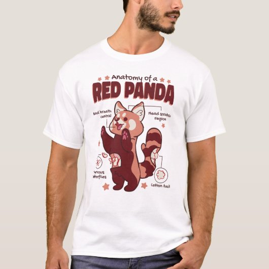 Anatomie eines roten Panda-Tieres T-Shirt (Vorderseite)