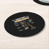 Anatomie eines Rottweilers Runder Pappuntersetzer (Angewinkelt)