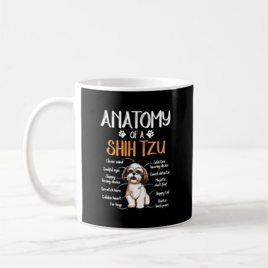Anatomie eines schicken Tzu/Hundes Lover Kaffeetasse (Links)