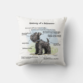 Anatomie eines Schnauzer Black Schnauzer Blue Coll Kissen