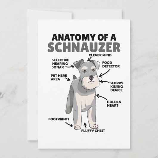 Anatomie eines Schnauzer-Niedlichen Hundes Einladung (Vorderseite)