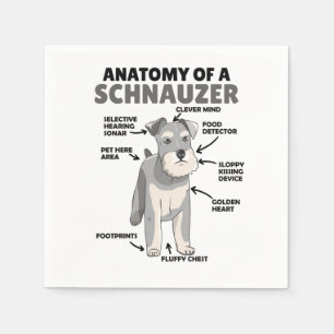 Anatomie eines Schnauzer-Niedlichen Hundes Serviette