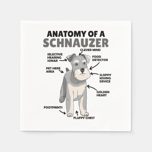 Anatomie eines Schnauzer-Niedlichen Hundes Serviette (Vorderseite)