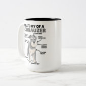 Anatomie eines Schnauzer-Niedlichen Hundes Zweifarbige Tasse (Vorderseite Links)