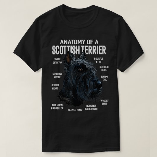 Anatomie eines schottischen Terrier Dog Funny Gift T-Shirt (Design vorne)