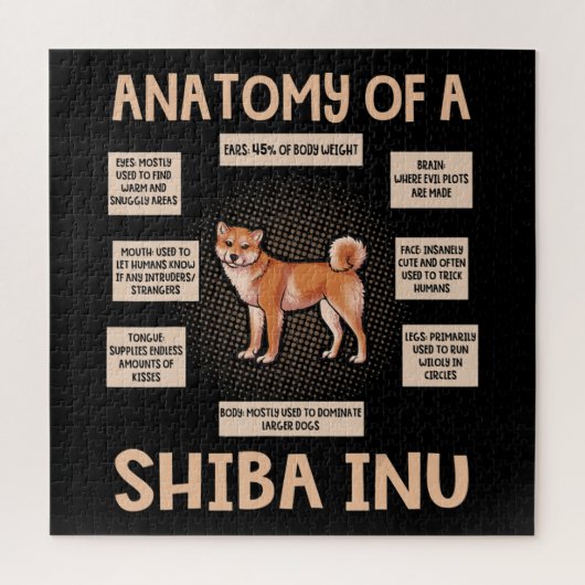 Anatomie eines Shiba Inu lustigen Welpengeschenks Puzzle (Vertikal)