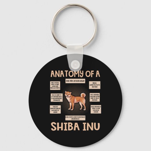 Anatomie eines Shiba Inu lustigen Welpengeschenks Schlüsselanhänger (Vorderseite)