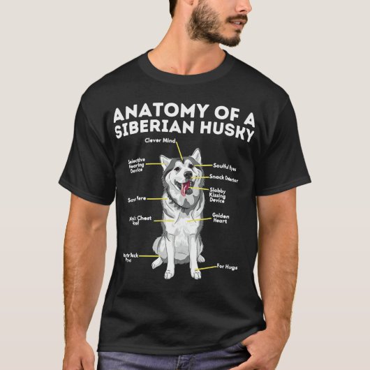 Anatomie eines sibirischen Husky-Funny-Sibe-Hundes T-Shirt (Vorderseite)