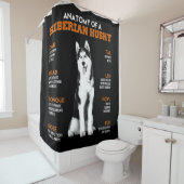 Anatomie eines sibirischen Husky-Hundes witzig Kun Duschvorhang (Beispiel)