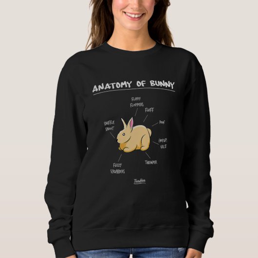 Anatomie eines sonnigen Kaninchens Sweatshirt (Vorderseite)