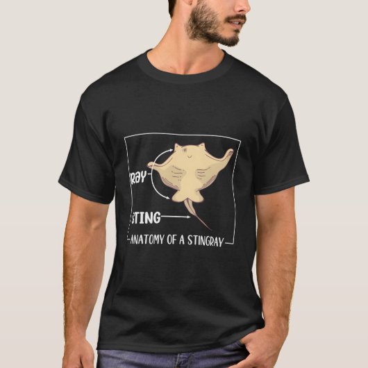 Anatomie eines Stingray Funny Stingray Lover Sting T-Shirt (Vorderseite)