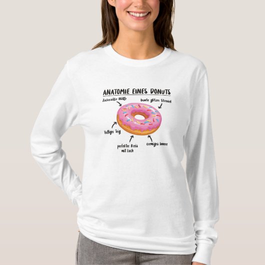 Anatomie eines süßen Donuts köstliche Donut T-Shirt (Vorderseite)