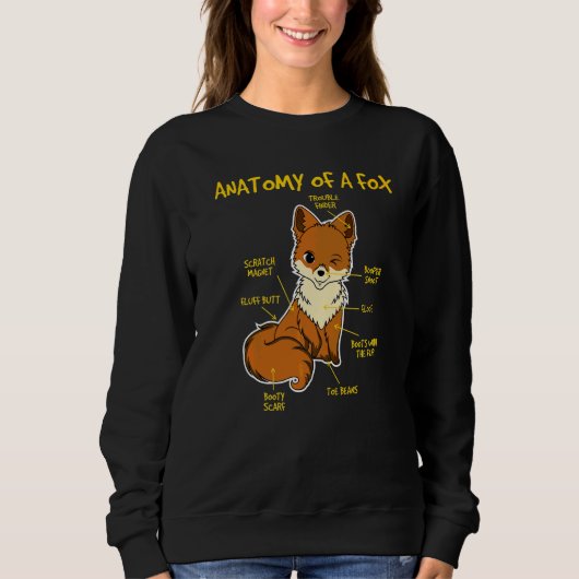 Anatomie eines süßen Fuchses  Tier  Flauschig Sweatshirt (Vorderseite)