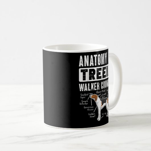 Anatomie eines Treeing Walker Coonhounds Kaffeetasse (VorderseiteRechts)