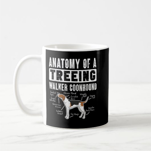 Anatomie eines Treeing Walker Coonhounds Kaffeetasse (Links)