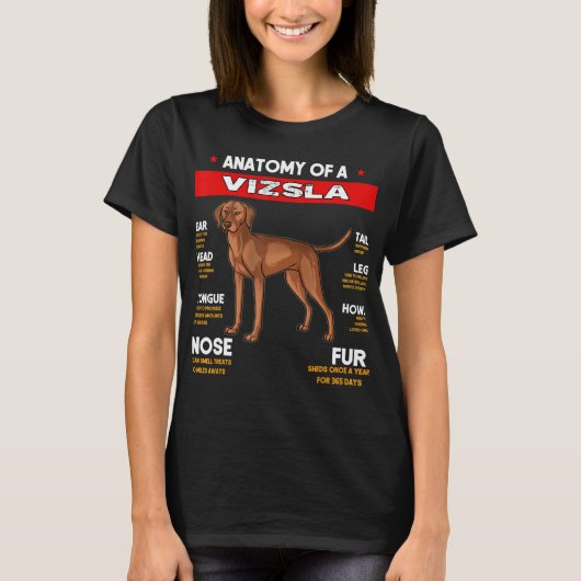 Anatomie eines Vizsla Hogs Liebhaber des Shirts (Vorderseite)