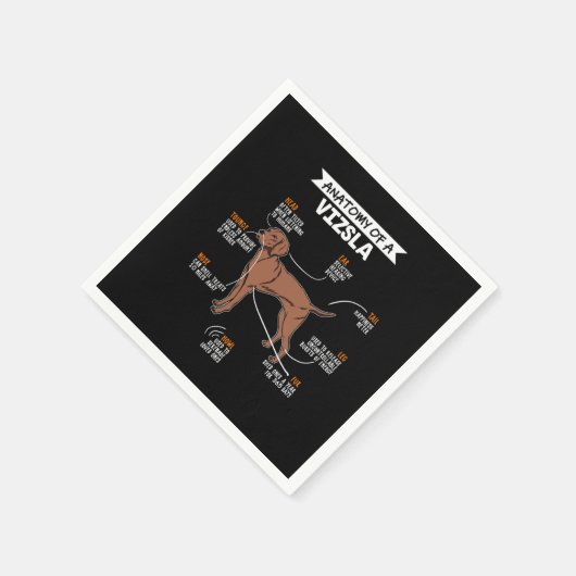 Anatomie eines Vizsla-Hundes Serviette (Ecke)