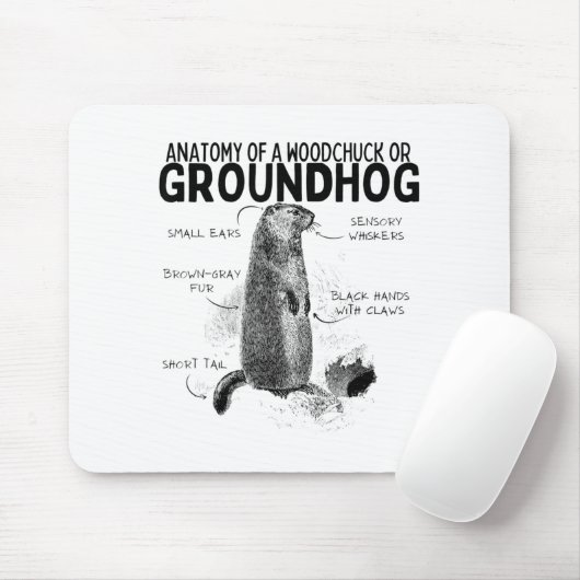Anatomie eines Waldmurmeltiers oder eines Murmelti Mousepad (Mit Mouse)