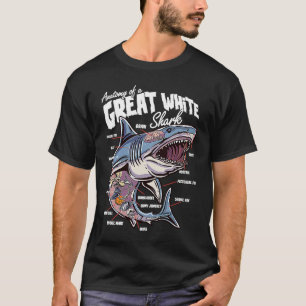 Anatomie eines Weißen Haifisches Educational T-Shirt