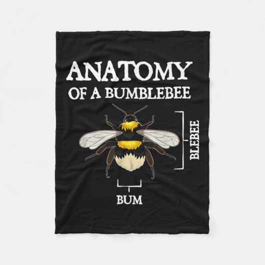 Anatomie eines Zitats eines Hummeln-Funny-Sarcasti Fleecedecke (Vorderseite)