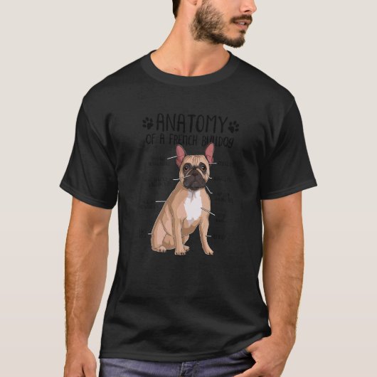 Anatomie Französischer Bulldog Hund Frenchie 1 T-Shirt (Vorderseite)