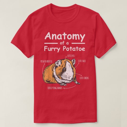 Anatomie Furry Potato Hamster Guinea Schwein T-Shirt (Design vorne)