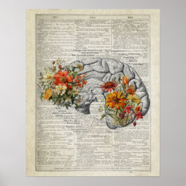 Anatomie Gehirn Blumenwörterbuch Kunstsammlung Poster