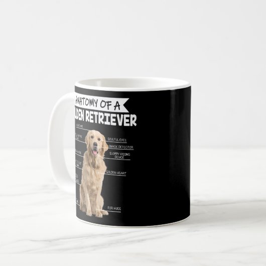 Anatomie Golden Retriever Dog Kaffeetasse (Vorderseite Links)