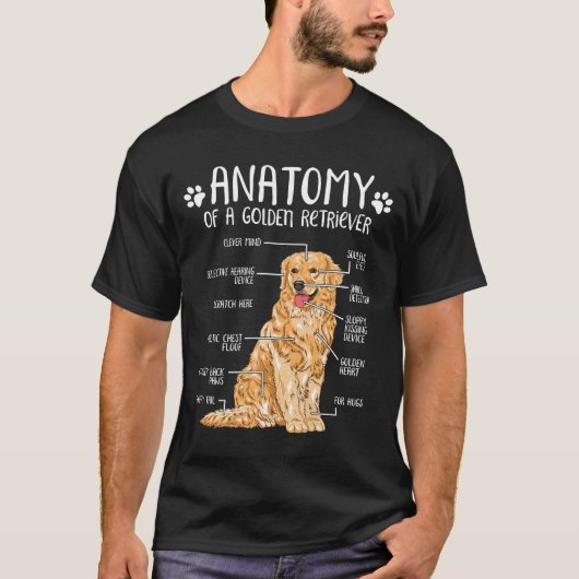 Anatomie Golden Retriever Hund Lover T-Shirt (Vorderseite)