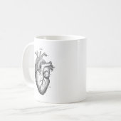 Anatomie-Herz-Bild-Vintag Kaffeetasse (Vorderseite Links)