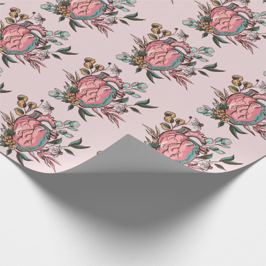 Anatomie Herz Geschenkpapier (Ecke)