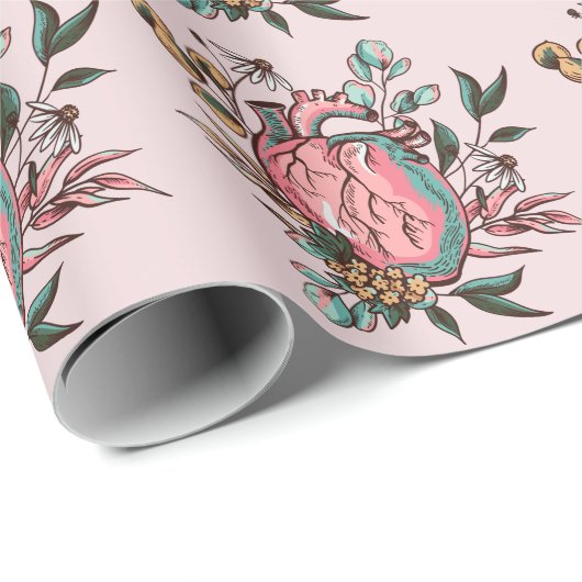 Anatomie Herz Geschenkpapier (Rolleneckpunkt)