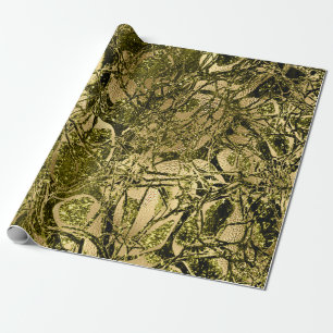 Anatomie-Körper-Natur-Zellen-Goldsenf Chartreuse Geschenkpapier
