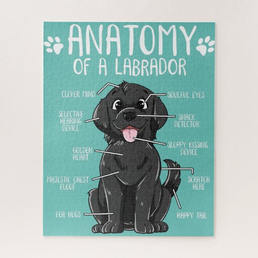 Anatomie Labrador Retriever Black Lab Besitzer Puzzle (Vertikal)