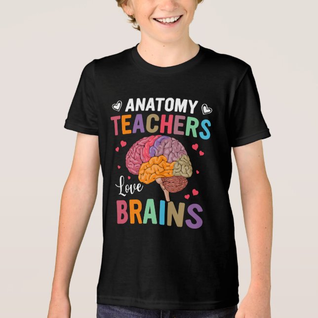 Anatomie Lehrer Liebe Gehirne Tri-Blend Shirt (Vorderseite)